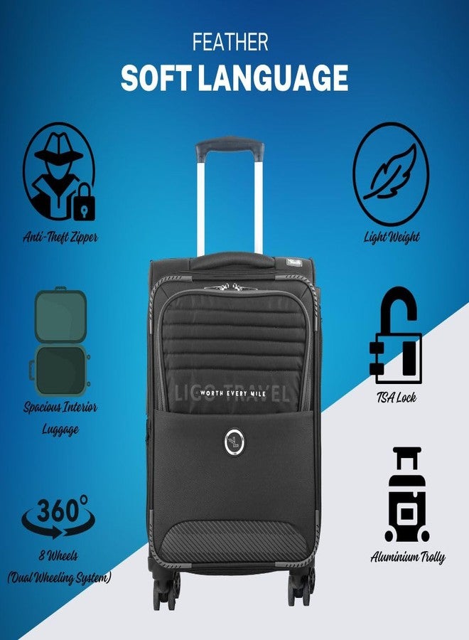 ليجو حقيبة سفر/حقيبة ترولي من ليغو فيذر، مقاس كبير 28 بوصة، مصنوعة من البوليستر الناعم والقابل للتمدد، مزودة بـ 8 عجلات (رمادي) - Image 3